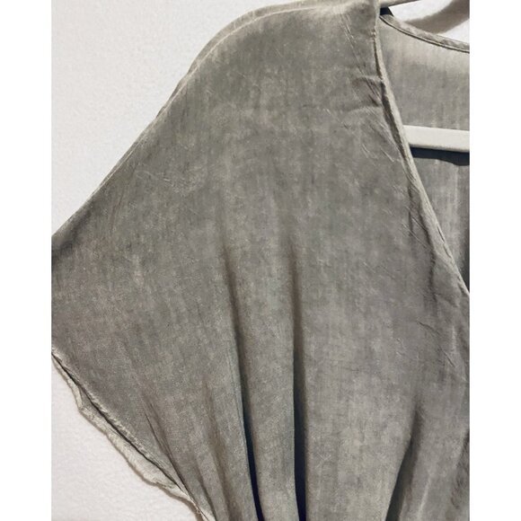 Entro Dress Womens Medium Gray Mineral Wash Dolman Sleeve Twist Belt Boho - Picture 3 of 7